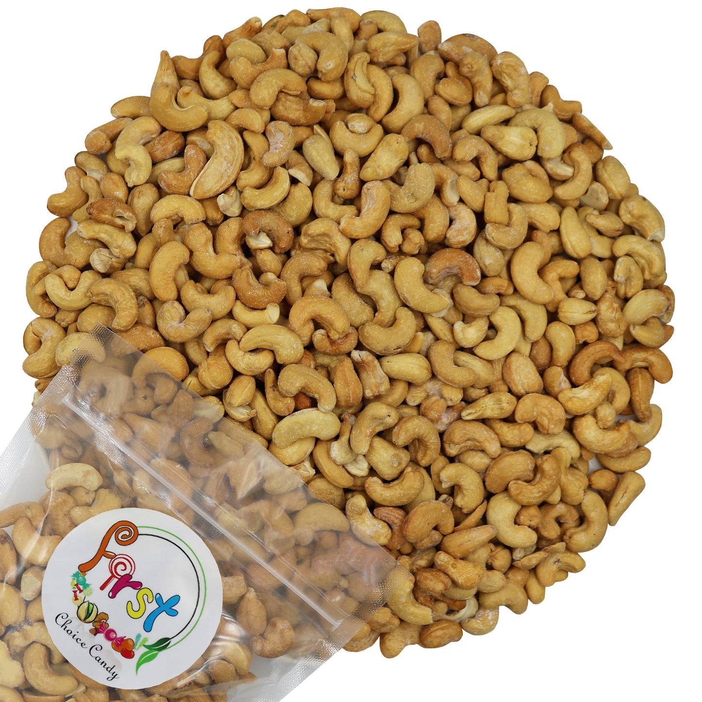 Firstchoicecandy Roasted & Salted Whole Cashews 2 Pound