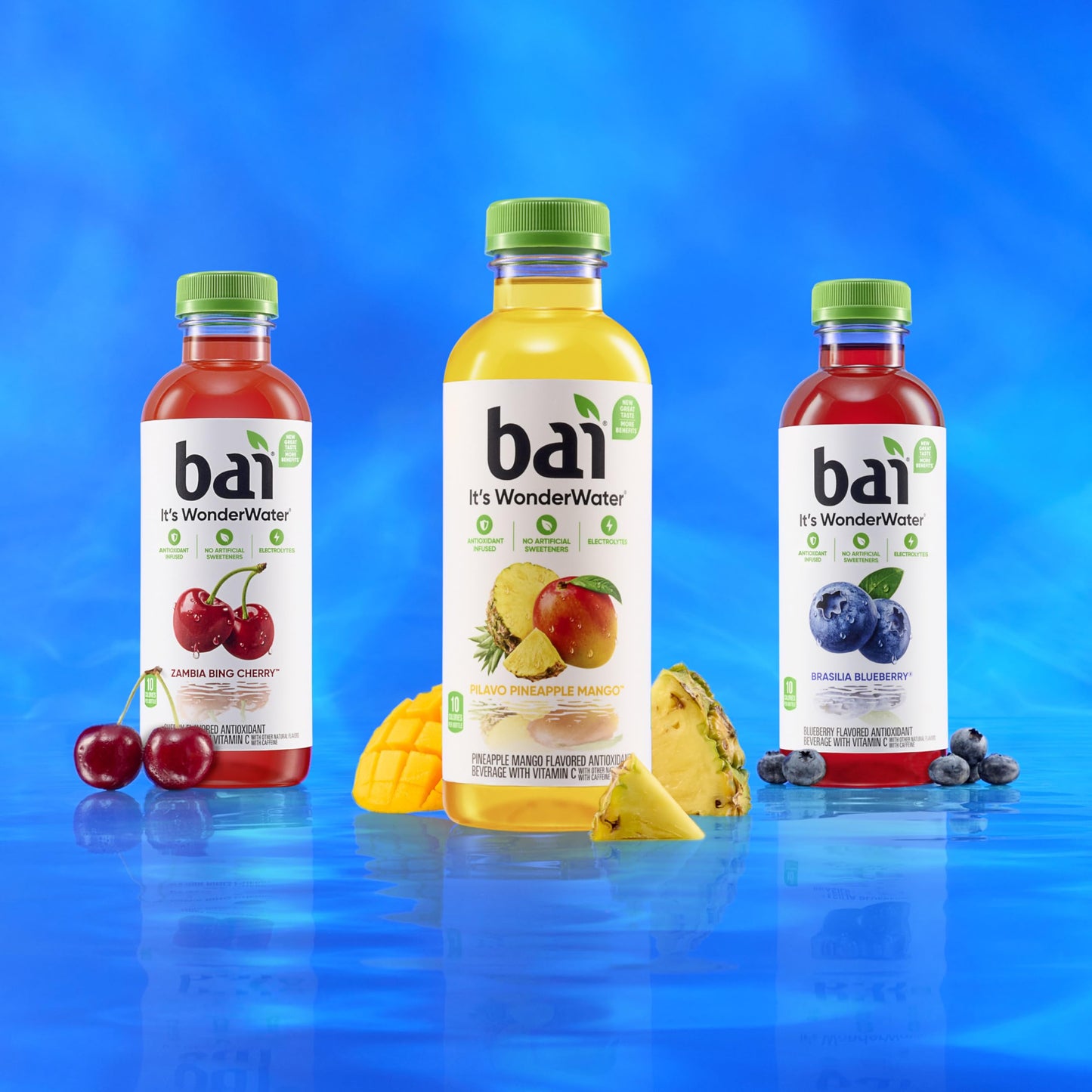 Bai Antioxidant Infused Water Beverage, Zambia Bing Cherry, with Vitamin C and No Artificial Sweeteners, 18 Fluid Ounce Bottle,