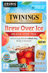 Twinings Brew Over Ice Unsweetened Peach Flavoured Black Iced Tea K-Cup Pods for Keurig, Caffeinated, 12 Count