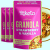 Kiss My Keto Granola Cereal - Strawberry Vanilla Keto Granola Low Carb Cereal (2g-Net) Low Sugar Granola (1g) - Grain Free Grano
