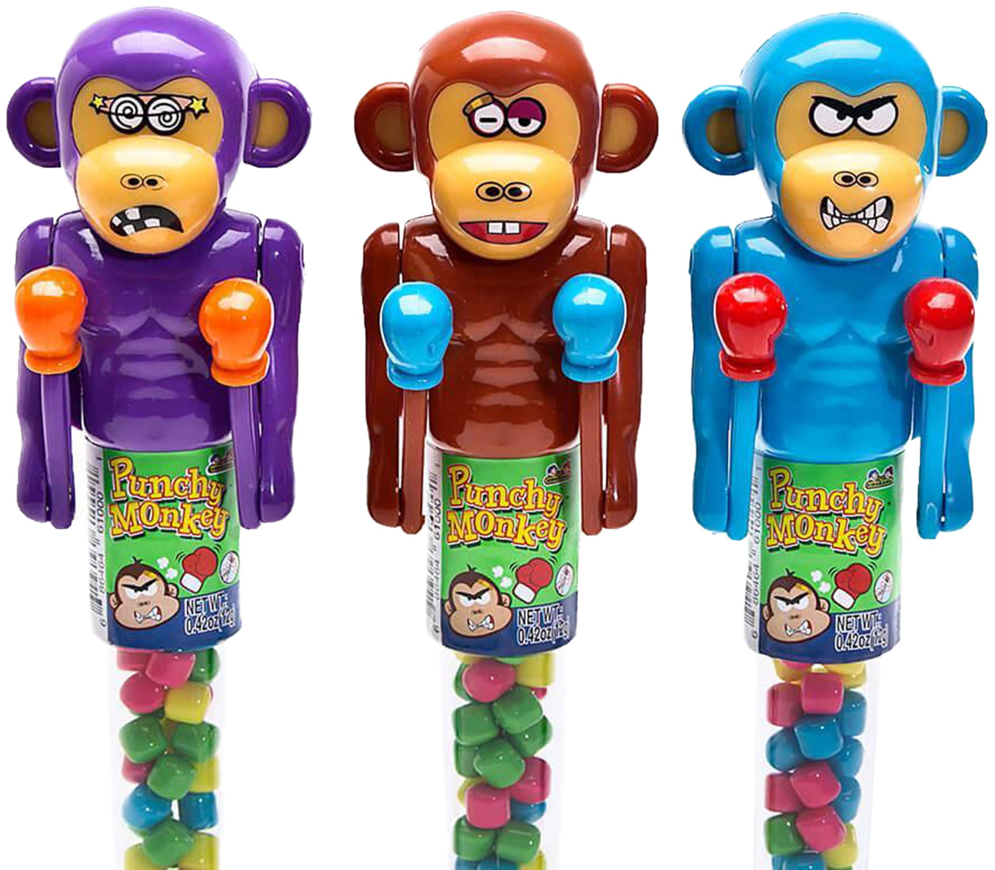 Kidsmania Punchy Monkey Variety of Candy Dispensers, 0.42 oz each, Perfect for Birthday Parties, Field Trips, Road Trips, and Mo