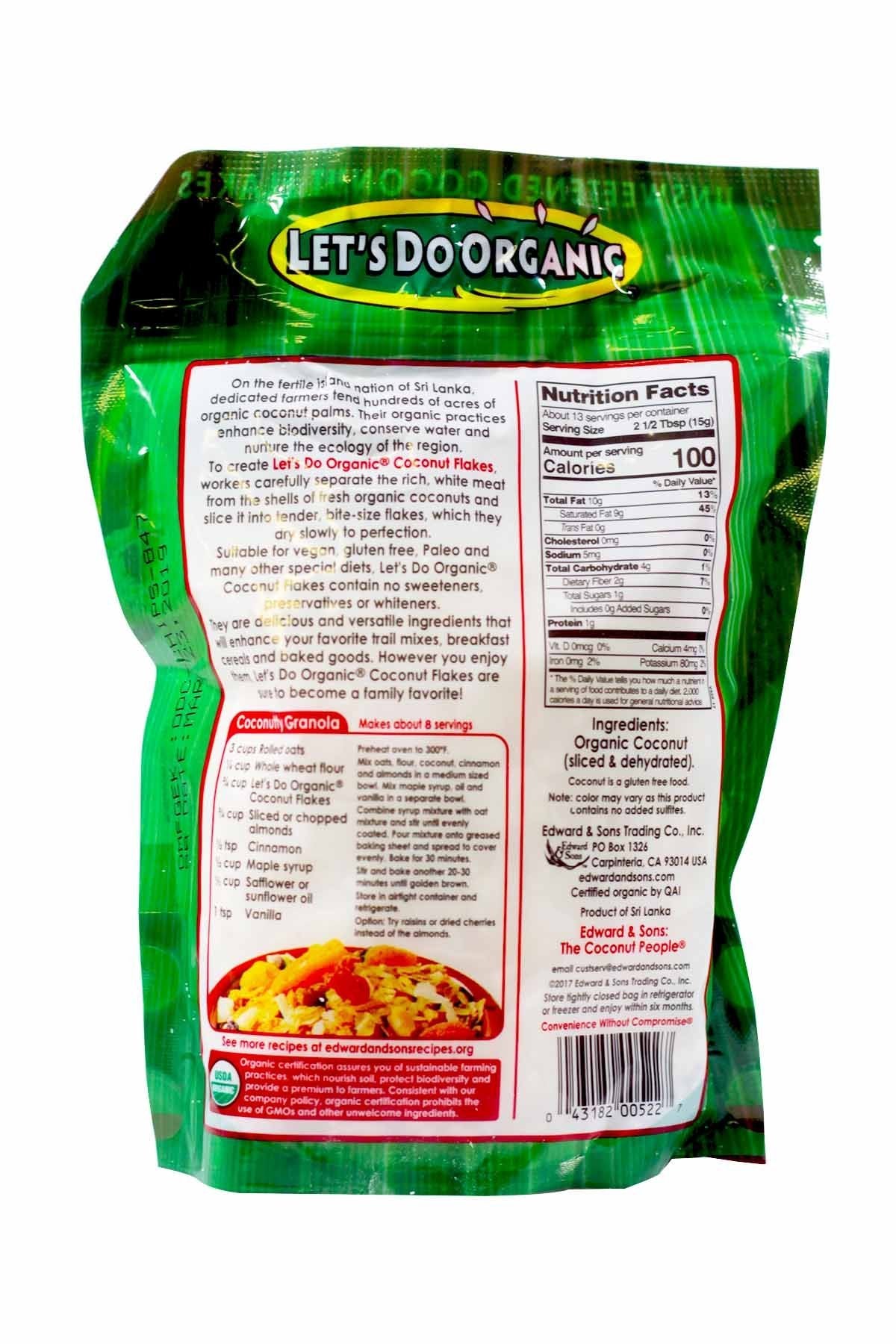 Edward & Sons Trading Co. Unsweetened Coconut Flakes, 7 Ounce (Pack of 12)