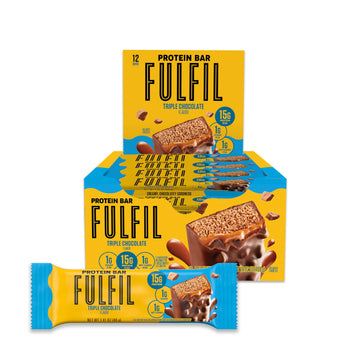 Fulfil Protein Snack Bars, New Recipe Triple Chocolate, 15G Protein, Pantry Staples, 12 Count, Packaging May Vary