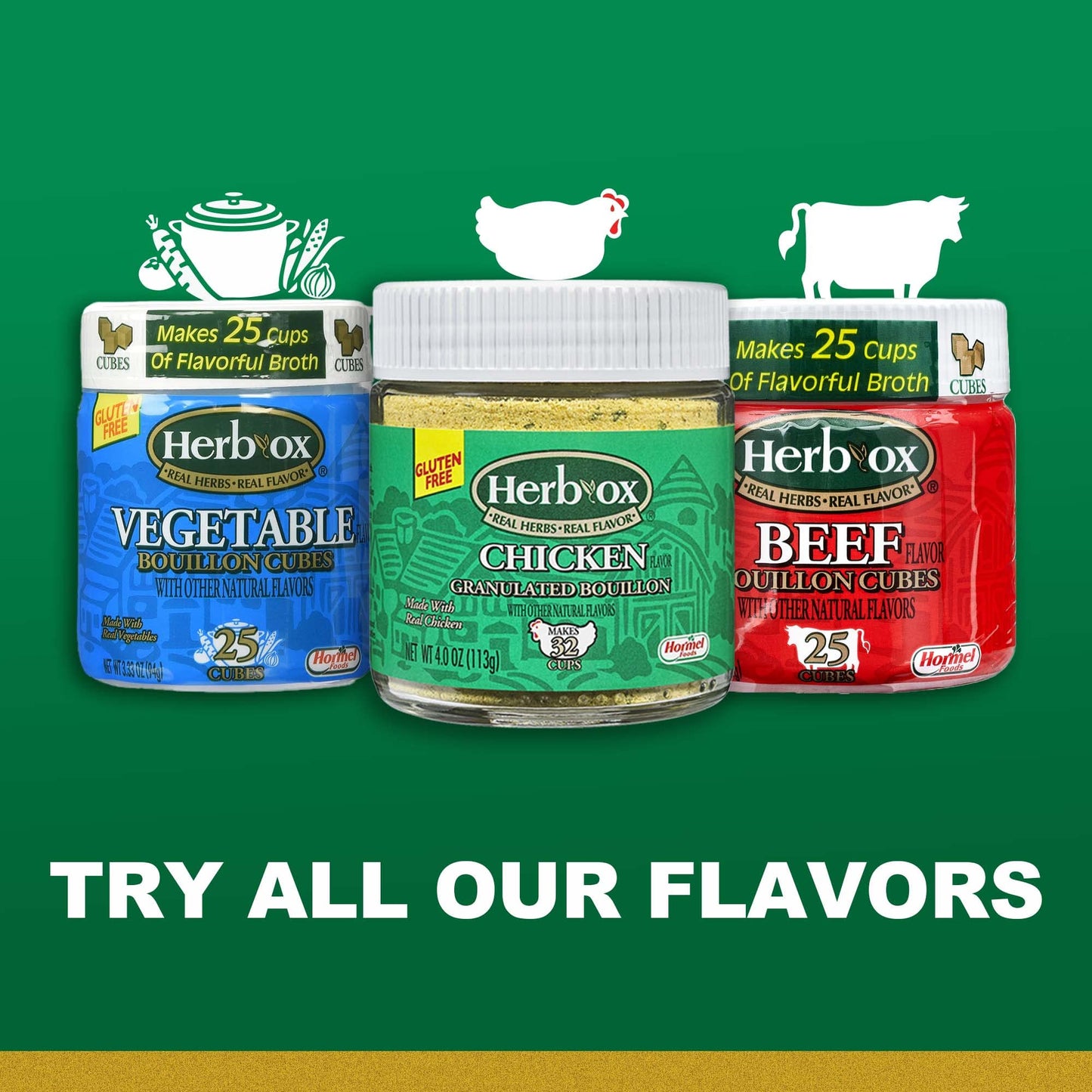 Herb-Ox Beef Bouillon Cubes, Beef Stock Seasoning, 25 Ct, 3.25 Oz