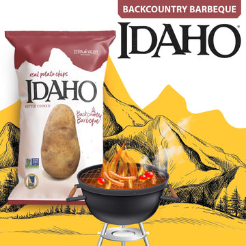 Teton Valley Brands Idaho Kettle Cooked Backcountry Barbecue Potato Chips - Snack Chips - Non-Gmo Kettle Chips - Kettle Cooked C