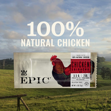 EPIC Protein Bars, Chicken Sriracha, Keto and Paleo Friendly, 1.3 oz, 4 ct