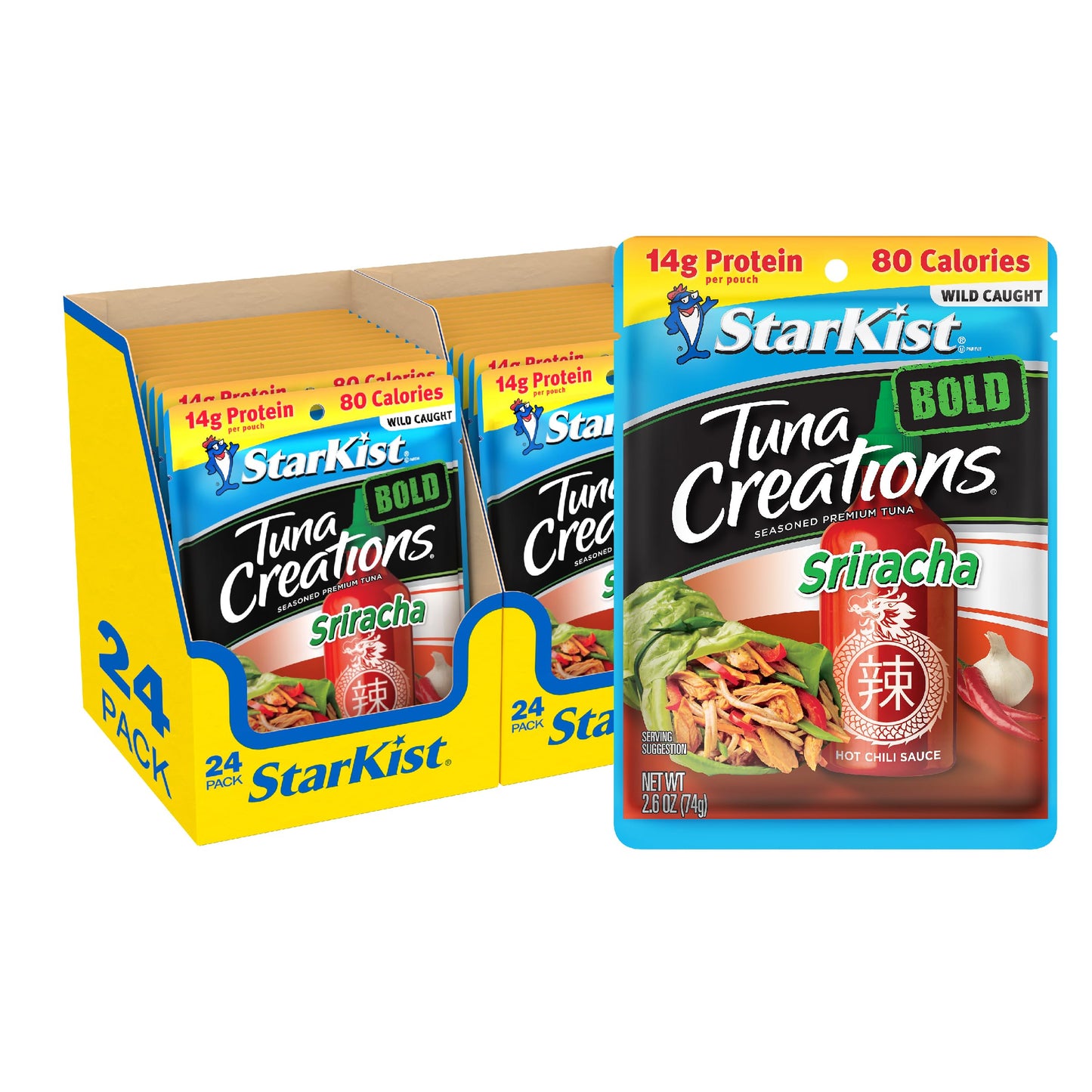 Starkist Tuna Creations Bold, Sriracha, 2.6 Oz, Pack Of 24
