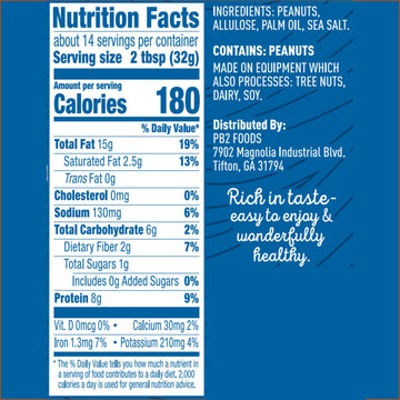 Pb2 Natural Creamy Peanut Butter | All Natural Peanut Butter Spread, No Stir, Healthy, Naturally Sweetened With Zero Added Sugar, Certified Gluten Free, Vegan (1-Pound Jar)