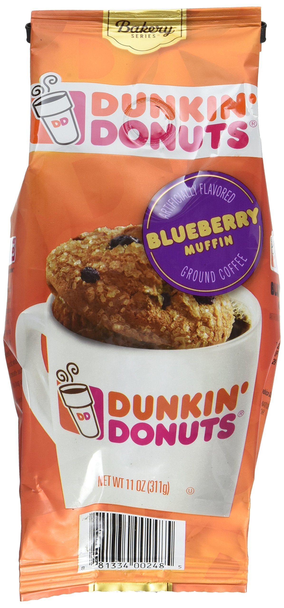 Dunkin' Donuts Bakery Series Ground Coffee, Blueberry Muffin, 11 Oz