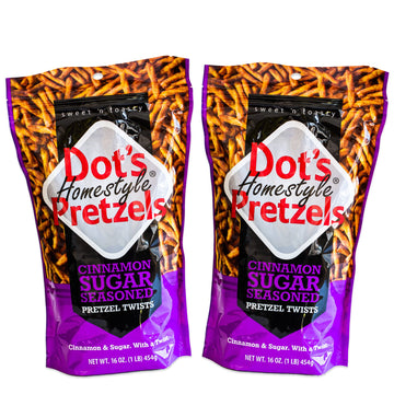 Dot'S Cinnamon Sugar Pretzel Twists - Coated With Delicious Cinnamon Flavor - 2, 16Oz Bags