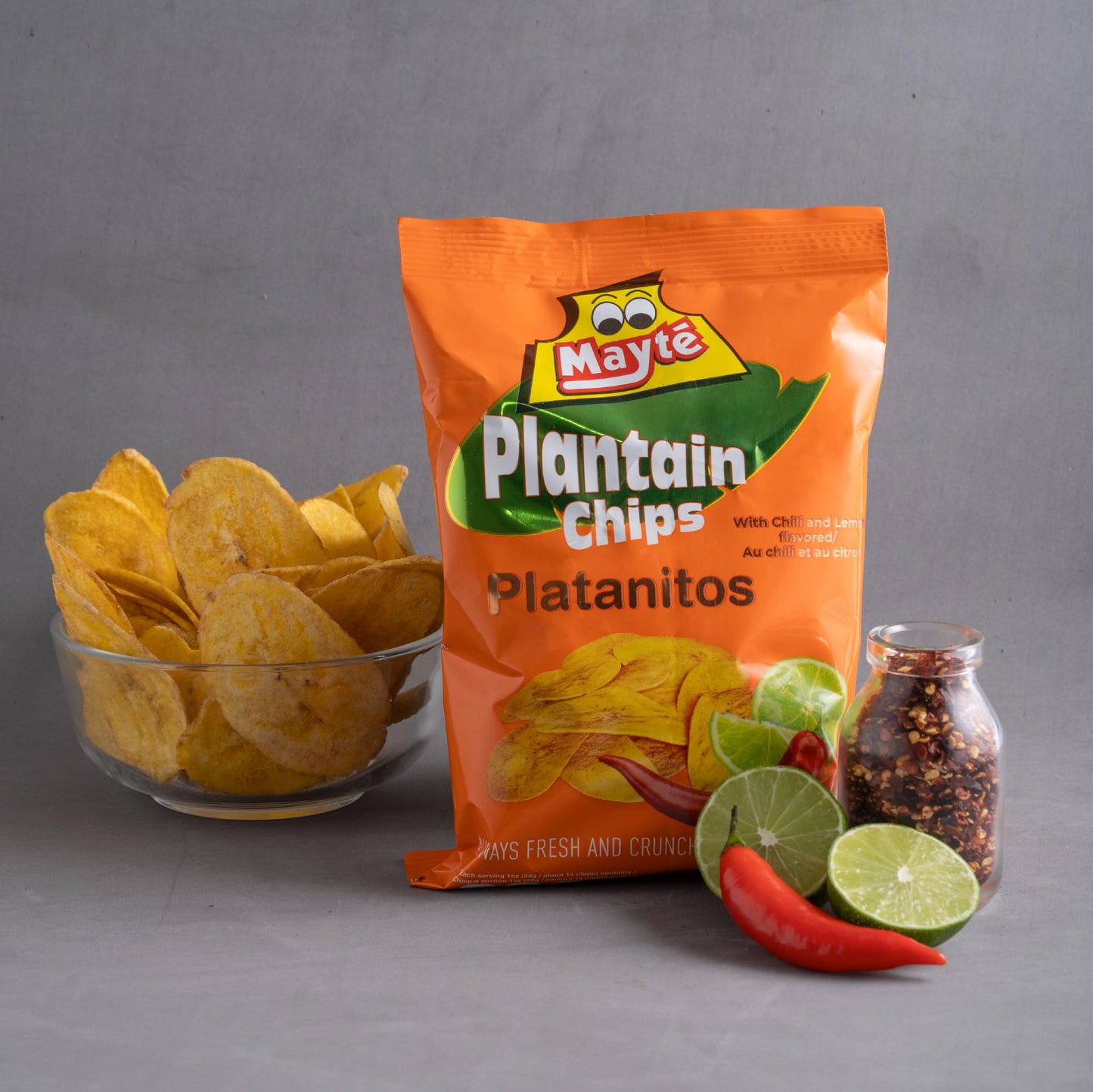 Mayté Plantain Chips – Chili Lemon, 30 Individual Packs (3Oz Each) – Non-Gmo, Gluten-Free, Kosher, Healthy Snacks – No Preservatives Or Artificial Colors