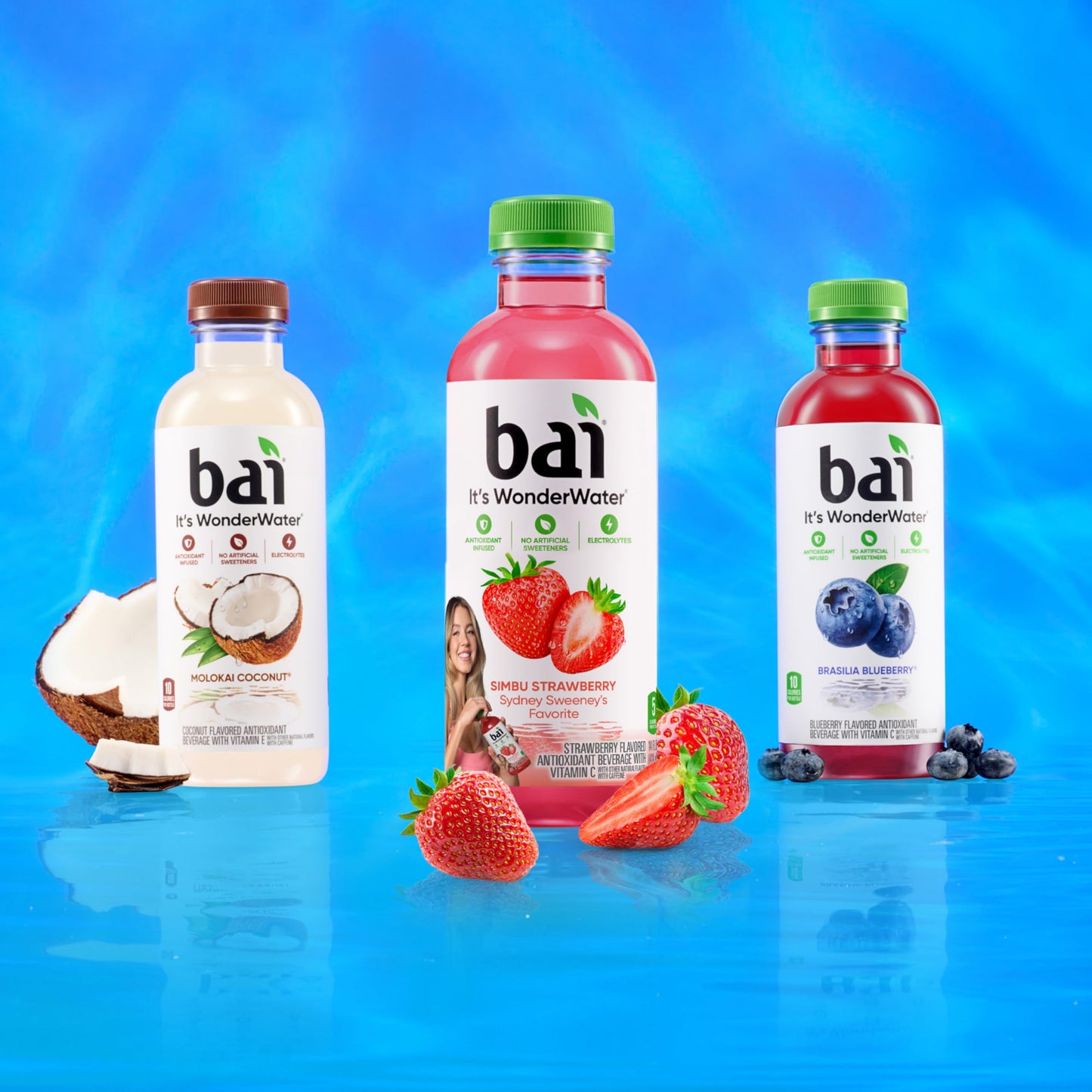 Bai Antioxidant Infused Water Beverage, Simbu Strawberry, 18 Fluid Ounce Bottle, Pack Of 12