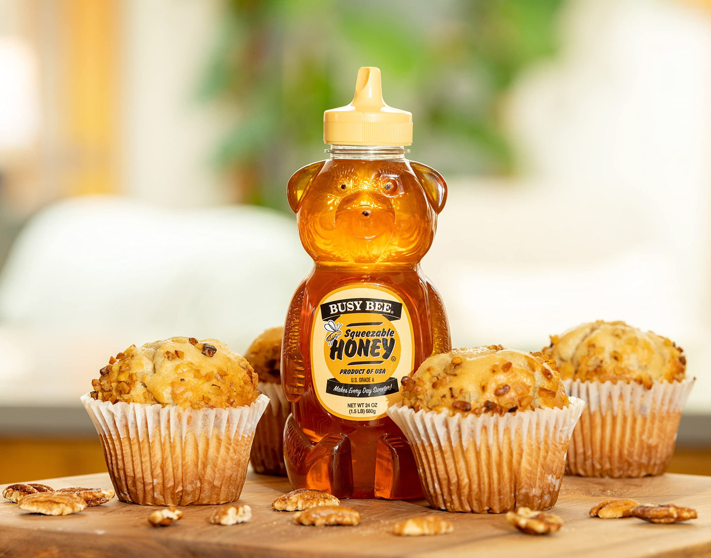 Busy Bee Honey, Grade A Filtered Honey, 24 Ounce, 1.5 Lb (Pack Of 3 Honey Bears)