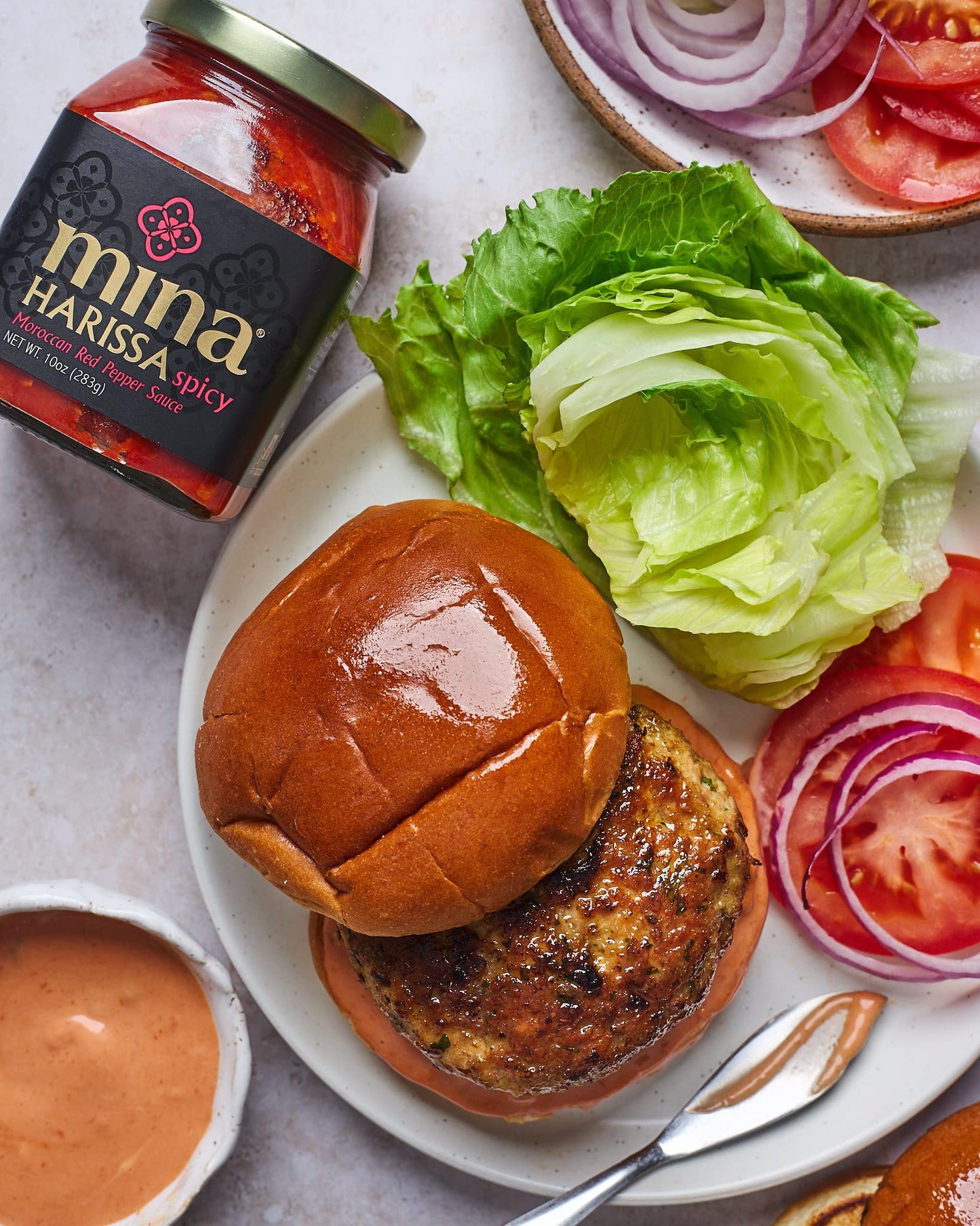 Mina Harissa Hot Sauce, Gourmet Moroccan Heat, Homestyle Spicy Red Chili Harissa Paste With Tangy Twist, 10 Oz (Pack Of 2) Harissa Sauce, Excite Your Senses With Mina'S Harissa Seasoning