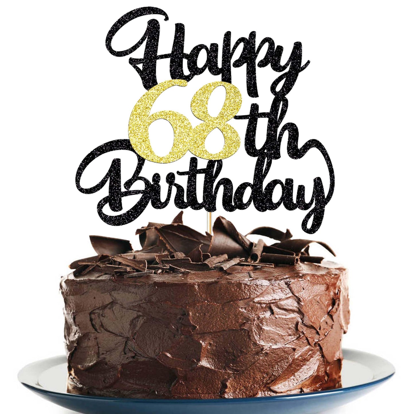 Klionjor 68Th Happy Birthday Cake Topper Happy Birthday Cake Decoration 68Th Birthday Party Decoration Gift Pluflavor Blend (68)