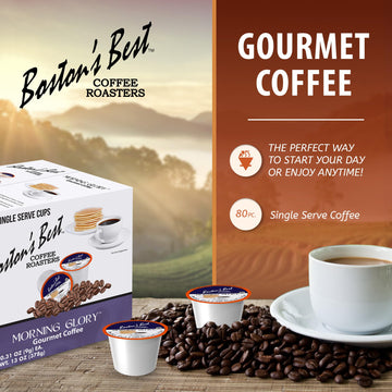 Boston’S Best Coffee - Morning Glory Blend, Delicious Medium Dark Roast Coffee, Gourmet Coffee Compatible With Keurig® Coffee Maker, 1 Count (80 Single Serve Cups)
