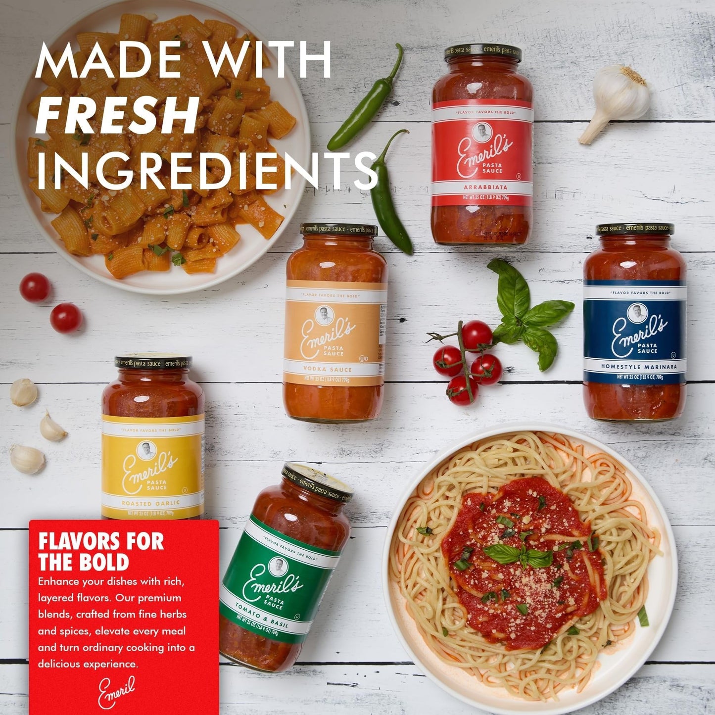 Emeril Lagasse Pasta Sauce Arrabbiata 4-Pack - 25 Oz Jars - Gourmet Sauces for Pasta, Spaghetti, Pizza