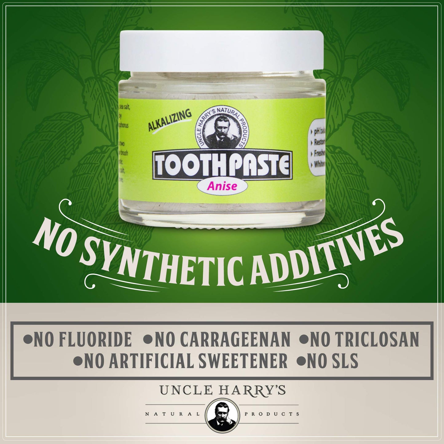 Uncle Harry'S Anise Remineralizing Toothpaste Natural Whitening Toothpaste Freshens Breath & Promotes Enamel Vegan Fluoride Fr