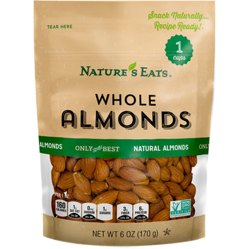 Natures Eats Whole Natural Almonds 6oz, 6 Ounce (Pack of 7)