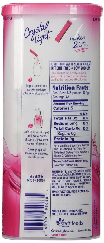Crystal Light Raspberry Ice Drink Mix (12-Quart), 1.3 Ounce Packages (Pack of 4)
