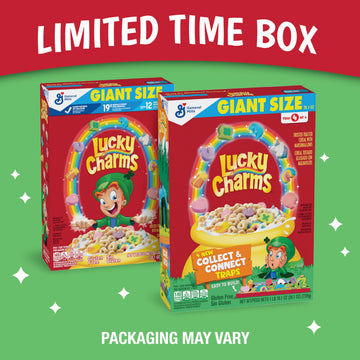 Lucky Charms Gluten Free Cereal with Marshmallows, Kids Breakfast Cereal, Made with Whole Grain, Giant Size, 26.1 oz