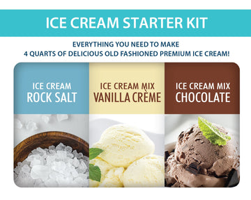 Nostalgia ISK3 Premium Ice Cream Starter Kit - Makes 4 Quarts - Ideal for Homemade Ice Cream