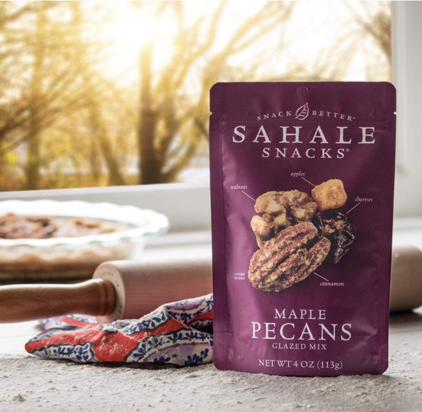 Sahale Snacks Maple Pecans Glazed Mix, 4 Oz Pouches (6 Packs) Dry-Roasted, Deluxe Mixed Nuts With Cherries, Apples, Maple, And C