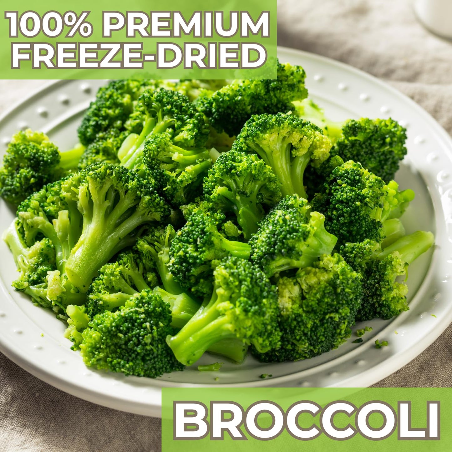 Nutristore Freeze Dried Broccoli | Survival Emergency Veggie Supply, Healthy Meals, Camping | Made In Usa | 25 Year Shelf Life |