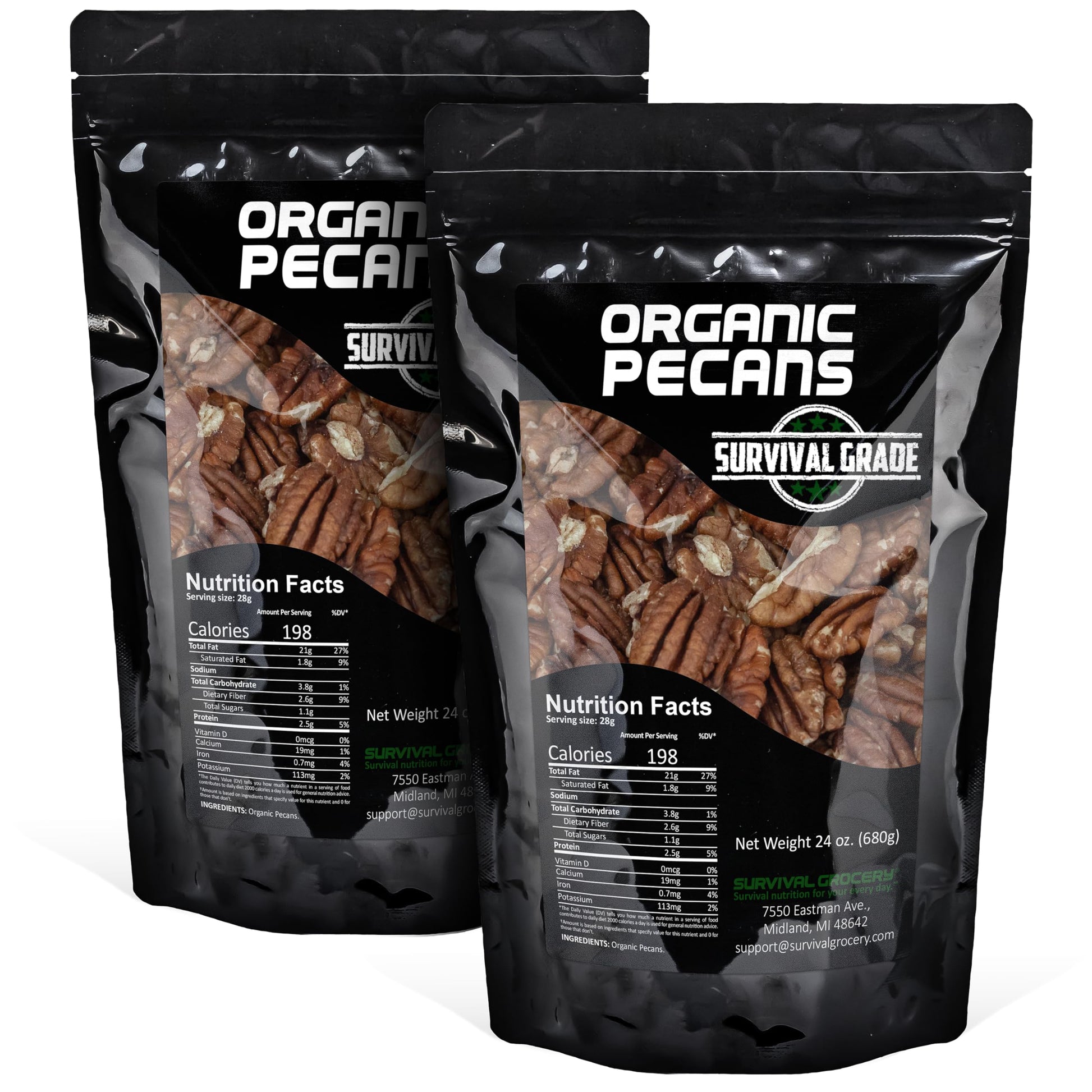 Survival Grocery - Organic Pecans (48 oz./2 Bag)