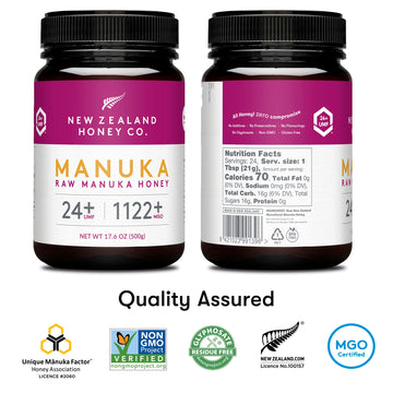 New Zealand Honey Co. Raw Manuka Honey Umf 24+ / Mgo 1122+ | Umf Certified | 17.6Oz | Pure Raw Honey