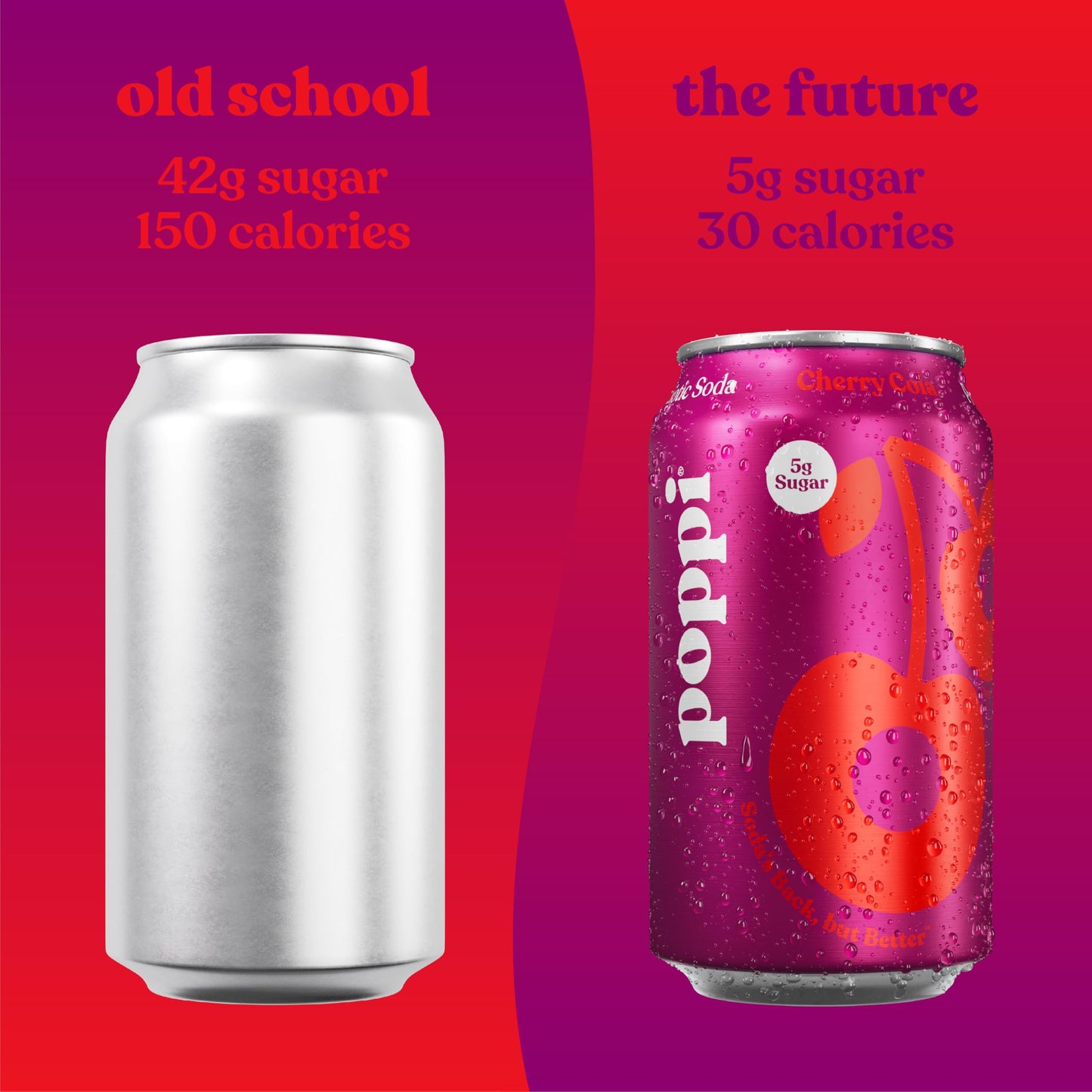 poppi Sparkling Prebiotic Soda Cherry Cola, 12 Fl Oz, 1 Count, with Apple Cider Vinegar and Fruit Juice