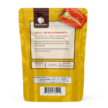 Gourmanity Dried Red Bell Peppers, Flavorful Diced Peppers, Fresh And Appetizing, Perfect For Ramen Bae Ramen Toppings Soups Stir-Frys And Stews, All Natural, Resealable 4Oz Bag.