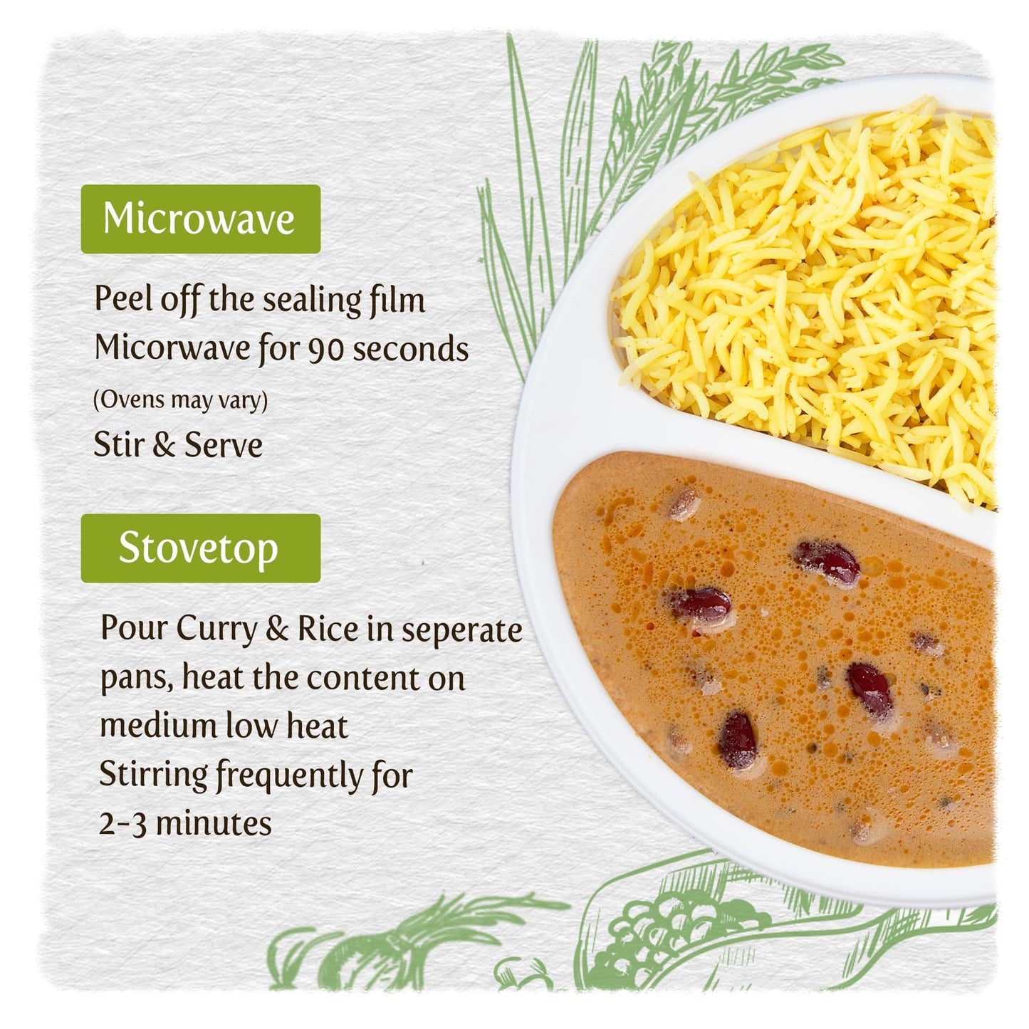 Food Earth Ready To Eat Indian Meal - Bombay Lentil Curry With Turmeric Rice - Organic, Vegan, Gluten-Free, Gmo-Free, Plant-Base