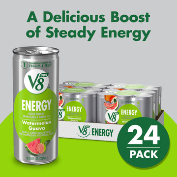 V8 Energy Watermelon Guava Energy Drink, Pack of 24 (8 Fl Oz), Model 200000029230
