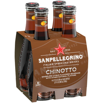 Sanpellegrino Italian Sparkling Drink Chinotto, Sparkling Citrus Beverage, 4 Pack Of 6.75 Fl Oz Bottles