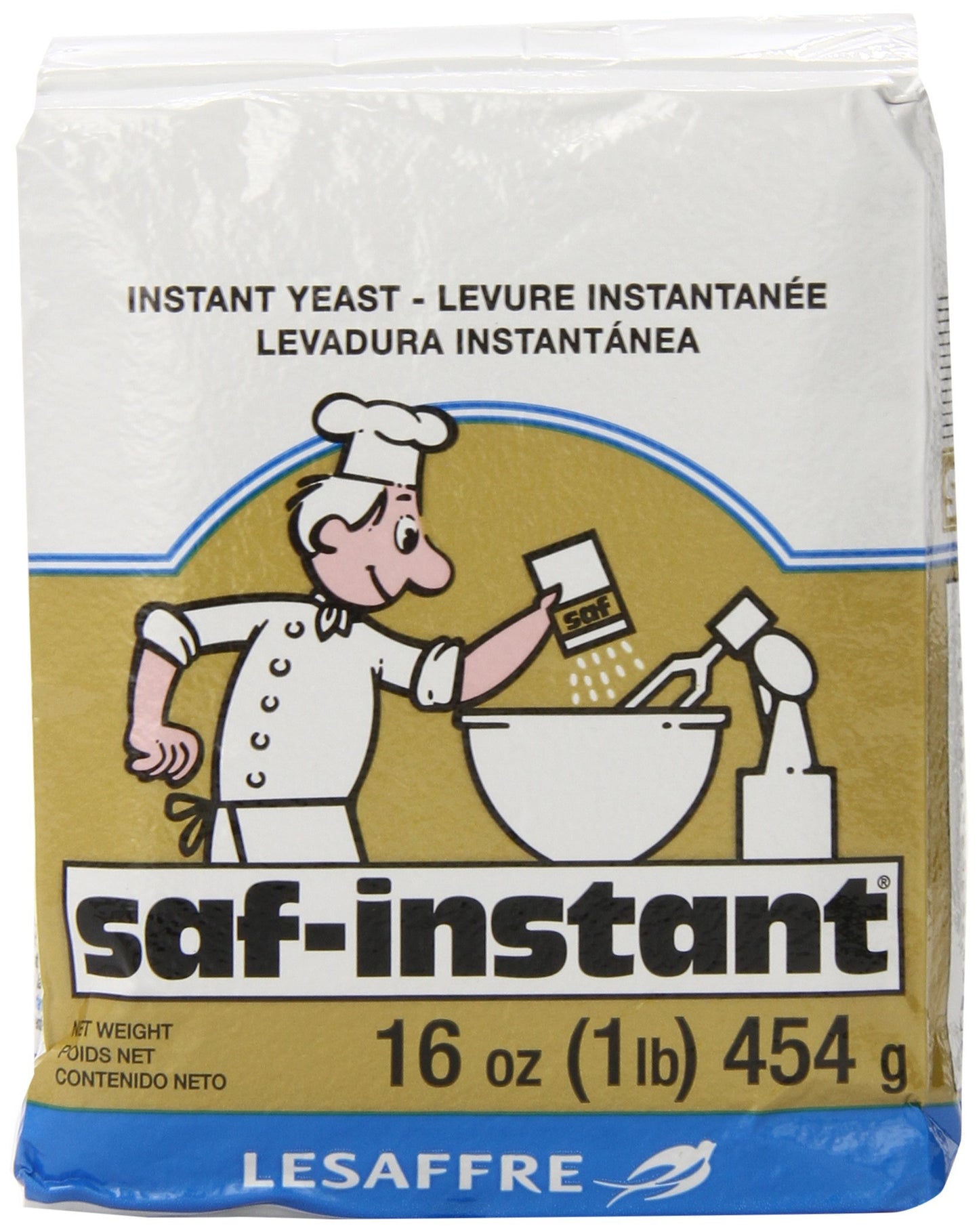 3 Set Lesaffre Saf-Instant Yeast, Gold, 1 Pound