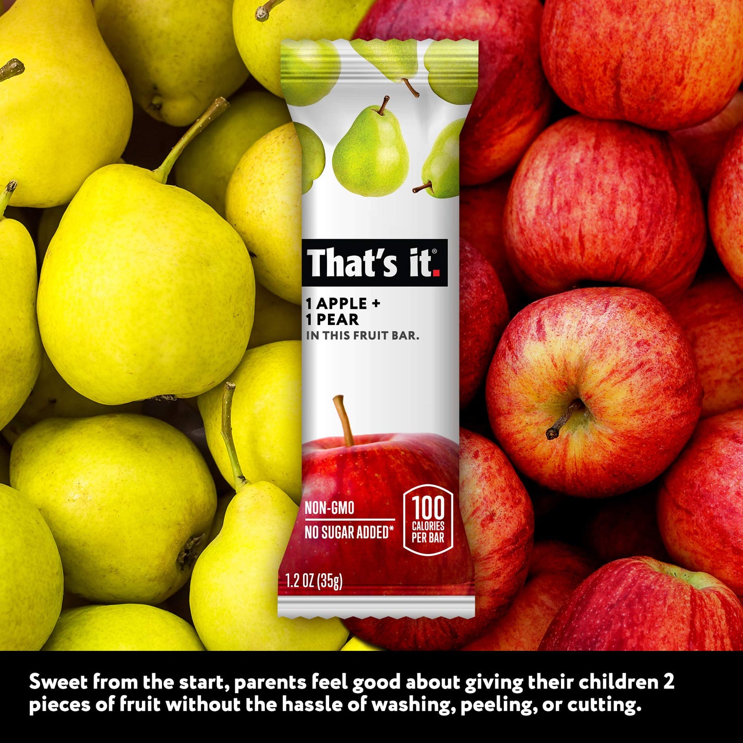 That'S It. Gluten-Free Apple + Pear Fruit Bars, 14.4 Ounce, 12 Bars, No Preservatives, No Added Sugar, Paleo, Good For Children,