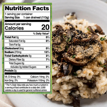 Native Forest Organic Mushrooms Pieces & Stems Canned Mushrooms, Low Fat, Low Calories, Non-Gmo Project Verified, Usda Organic