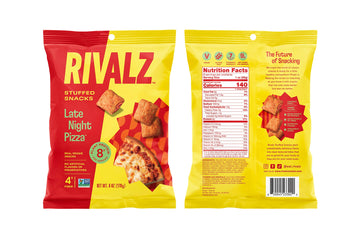 Rivalz Late Night Pizza Stuffed Snacks - Delicious & Nutritious Veggie Snack Bites - Vegan, Gluten Free, & Non-Gmo - Zero Added