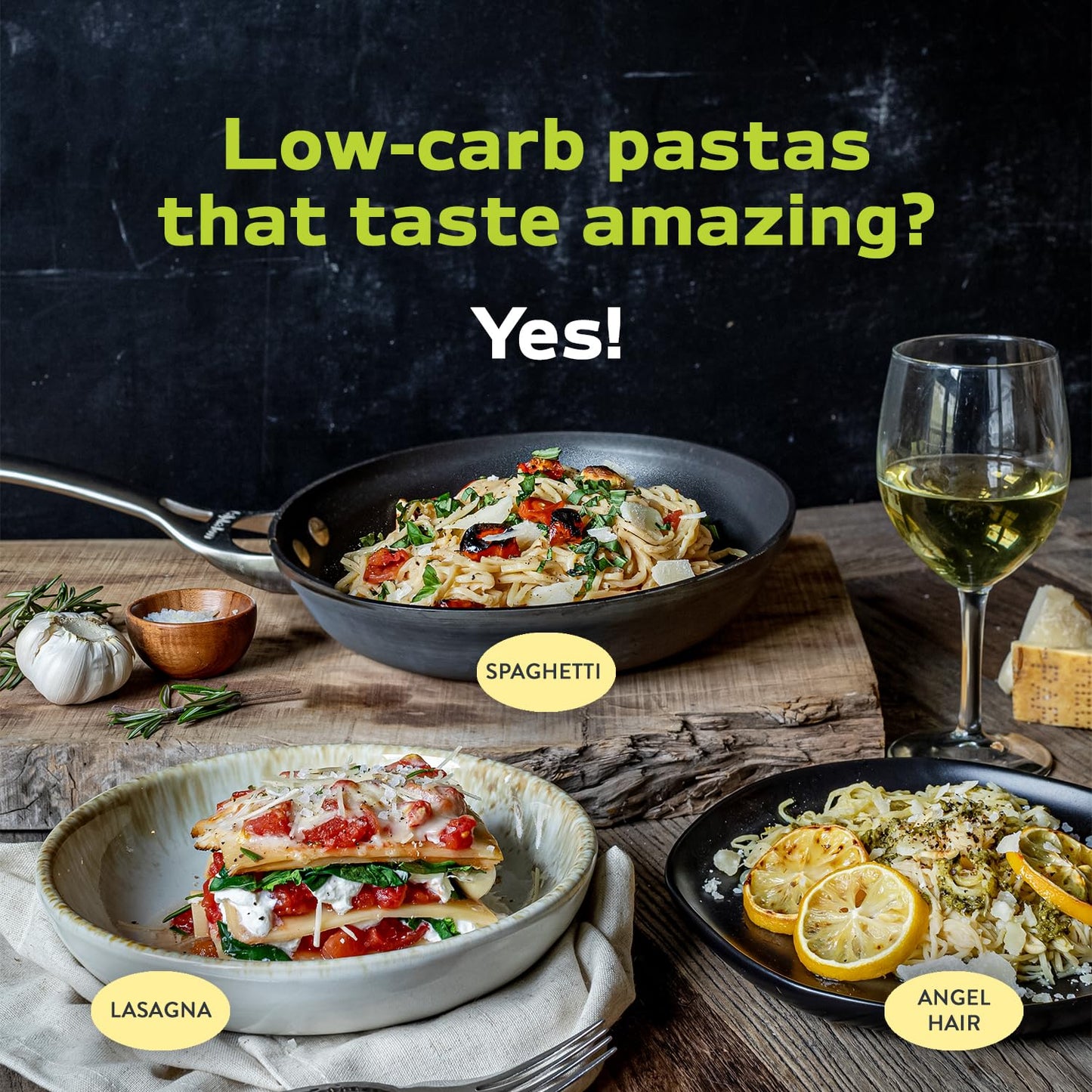 Natural Heaven Hearts Of Palm Pasta Variety Pack - Low Carb Pasta, Gluten-Free, Keto Pasta Noodles, Lasagna, Angel Hair Pasta &