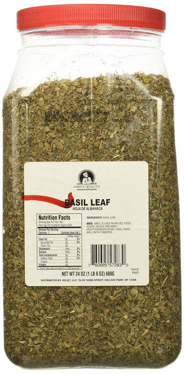 Chefs Quality Basil Leaves, 24 Ounce Bottle