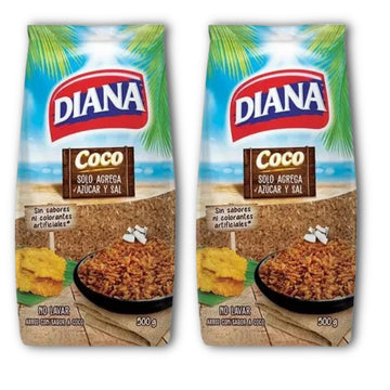ARROZ de Coco Diana - 2 PACK 500g each - 2.2 lb in total - Coconut rice flavored rice no artificial flavors or colors - IMPORTED