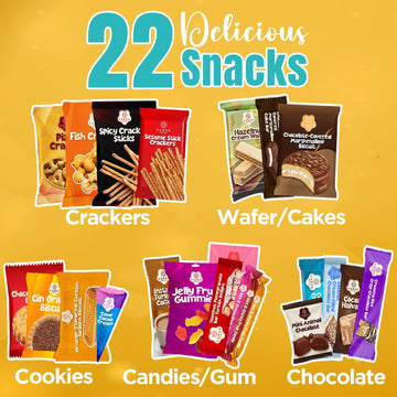 Ceres Gourmet International Exotic Snack Box, 22 Count Premium Variety Pack, Midi Size, Fun Surprise Snacks for All Ages