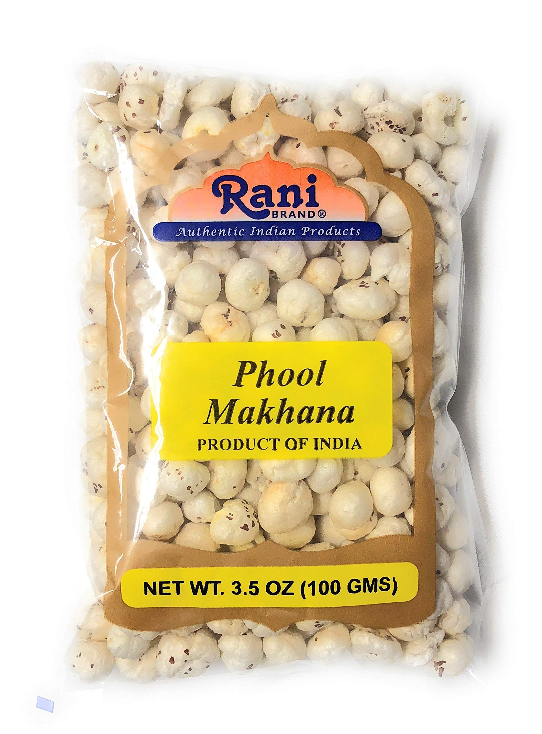 Rani Phool Makhana (Fox Nut/Popped Lotus Seed) 3.5oz (100g) ~ Plain Raw Uncooked