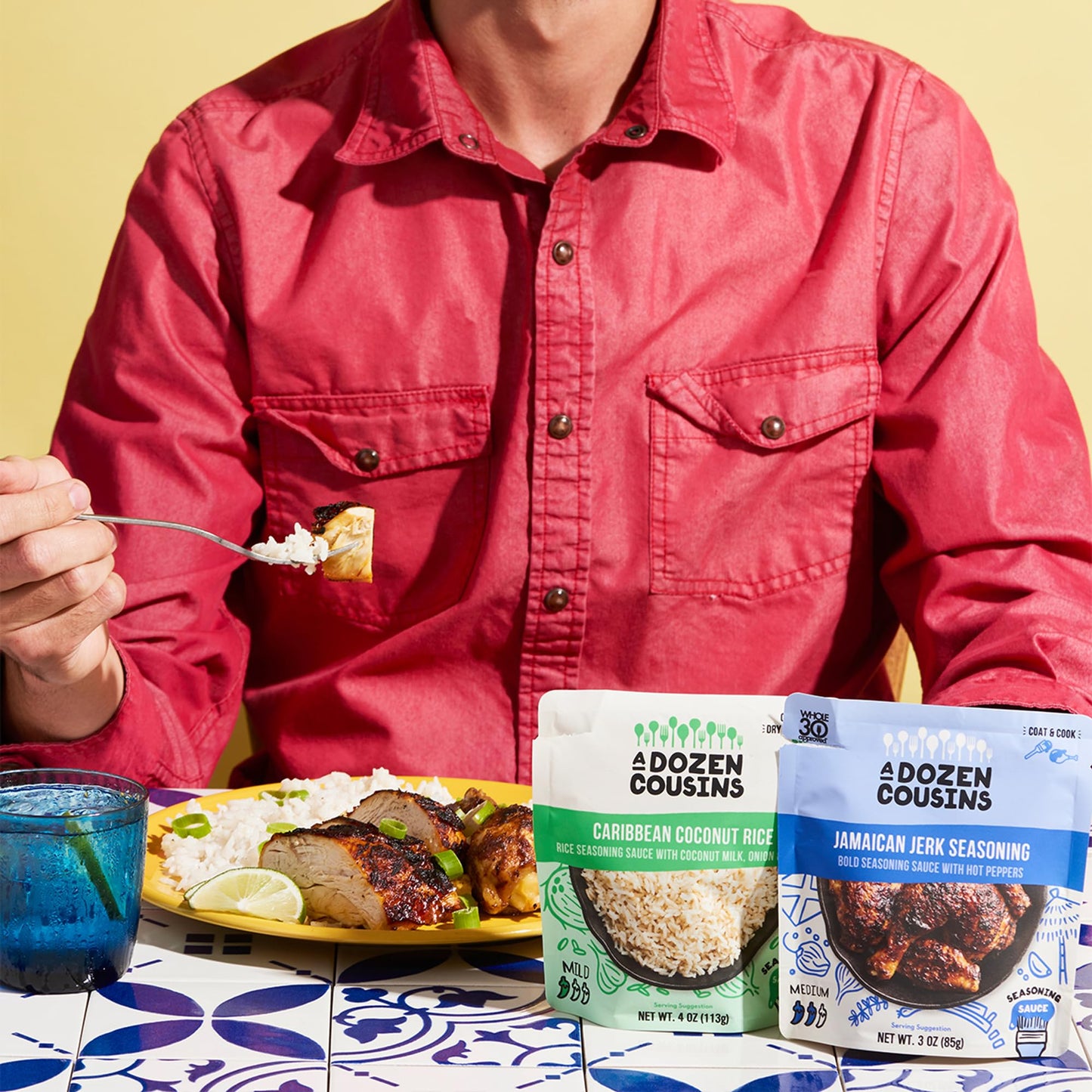 A Dozen Cousins Rice Seasoning Sauce Packets - Season And Prepare Your Own Rice Dishes - 10 Pack - Caribbean Coconut Rice - 4 Oz