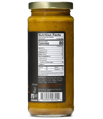 Mina Tagine Moroccan Simmer Sauce, 12 Oz - Royal Ras El Hanout Spice Blend For Beef & Lamb, Tagine Sauce Made With Ginger, Cinnamon, Saffron, Olive Oil, Non-Gmo, Gluten Free