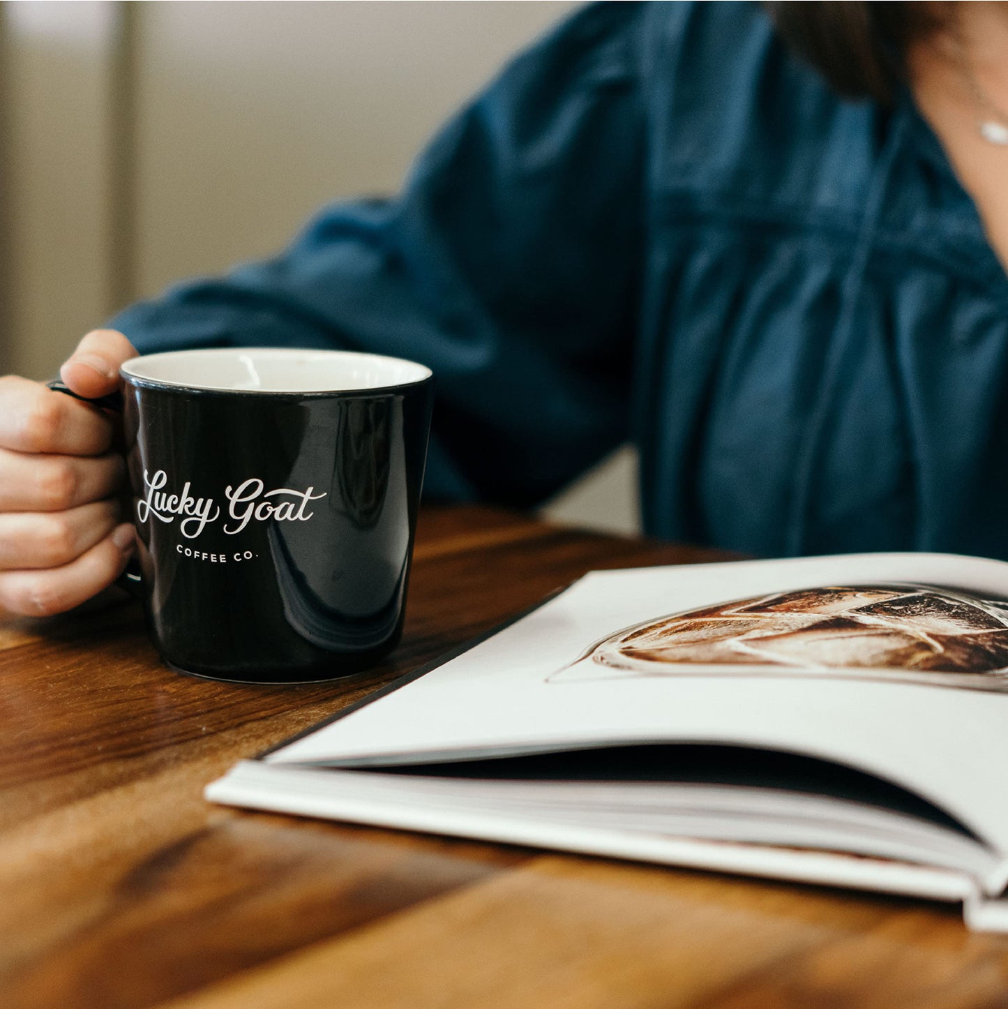 Lucky Goat Breakfast Blend Ground Coffee - Billy Goat - Light Body, Low Acidity, Morning Cup, Smooth And Mild - Medium Roast, 12