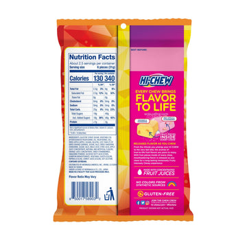 HI-CHEW Plus Fruit Mix, 6 Bags, 2.82oz each - Orange Tangerine Red Apple Strawberry, Unique Fun Soft & Chewy Halloween Candy - I