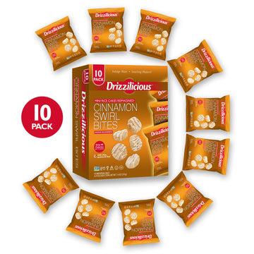 Drizzilicious Mini Rice Cakes Cinnamon Swirl - Rice Crisps, Healthy Snack For Adults And Kids, Flavored Rice Cakes, Vegan, Glute