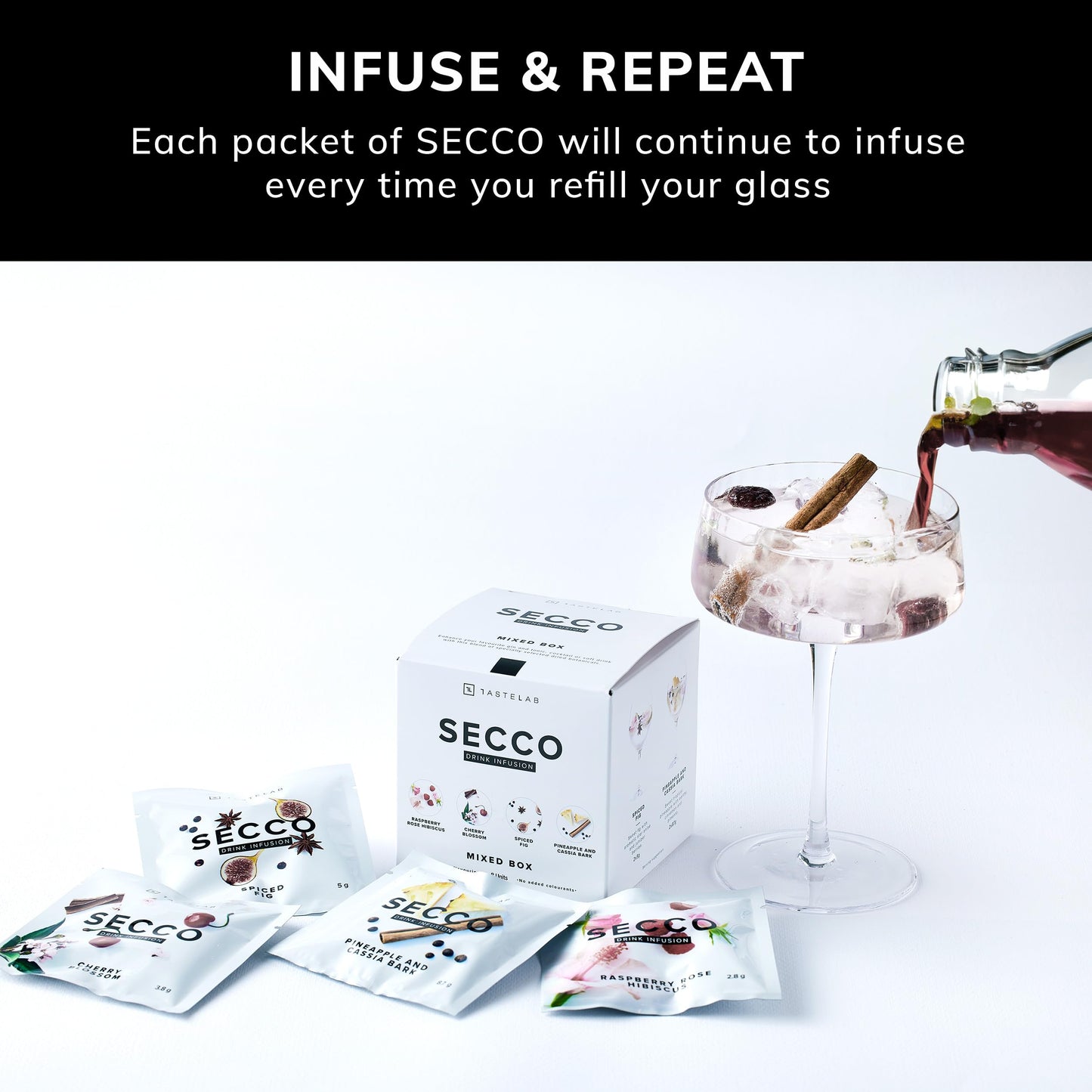 TASTELAB Cocktail Infusion Variety Box – 8 Packets of Hand Picked Fruits, Spices, and Botanicals – 1 Ounce Each